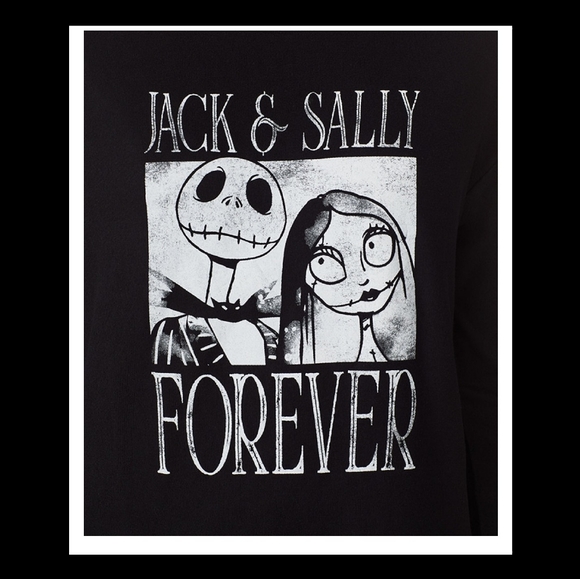NIGHTMARE BEFORE CHRISTMAS "JACK & SALLY FOREVER" SLEEP TOP. - Picture 2 of 2